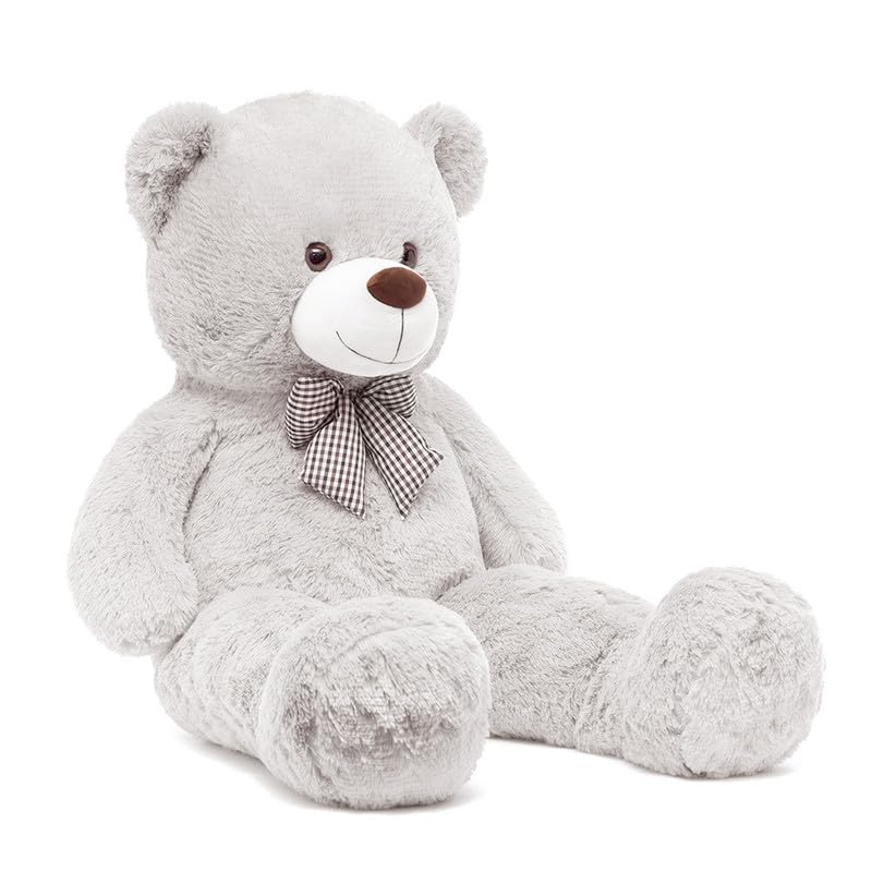 Morismos Giant Teddy Bear Stuffed Animals, Big Teddy Bear Plush Toy For Girlfriend Girls Christmas Valentine'S Day Birthday (Light Gray, 47 Inches)