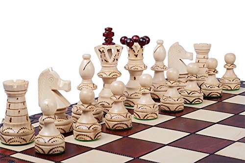 Beautiful Handcrafted Wooden Chess Set With Wooden Board And Handcrafted Chess Pieces -1-2 Players, Gift Idea Products (21' (55 Cm))