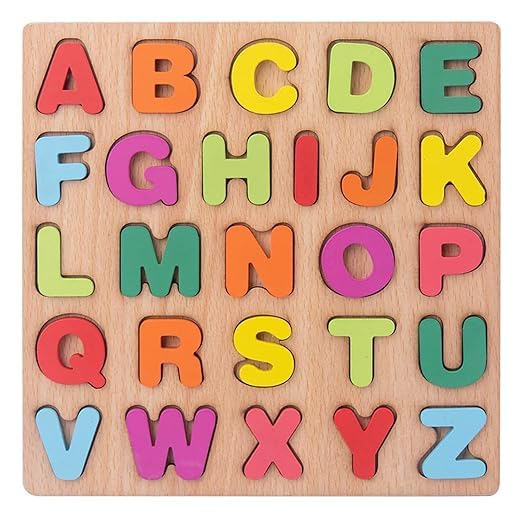 Bindex Wooden Alphabet Puzzles For Kids | Abc Puzzle Board For Toddlers | Preschool Educational Learning Letter Toys, Montessori