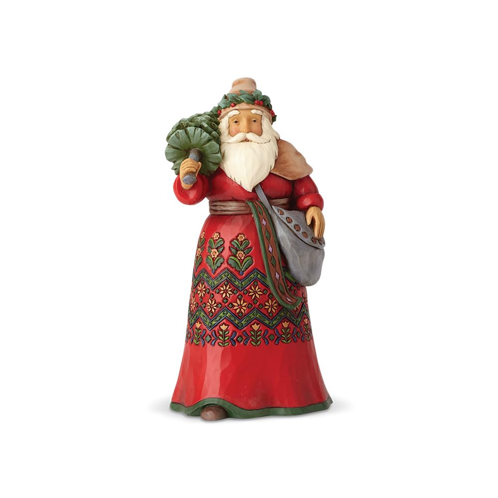 Enesco Jim Shore Heartwood Creek Santa'S Around The World Sweden Stone Resin, 7' Figurine