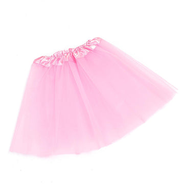 2-8Years Girls Tutu Classic Elastic 3 Layered Tulle Skirt Tutu for Toddler Girl (Pink)