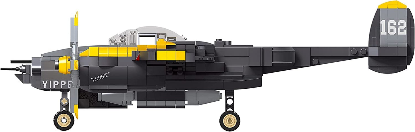 Apostrophe Games P-38 Lightning Aircraft Building Block Set - 937 Pieces - Air Force Fighter Plane Toy Set – For Kids And Adults – Compatible With All Building Bricks