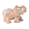 Carved Natural Red Vein Jasper Gemstone Elephant Healing Guardian Statue Figurine Crafts 2 Inch