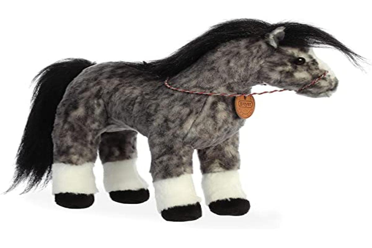 Breyer 13" Andalusian Plush Toy - Grey, Soft Polyester Material, Model 14373