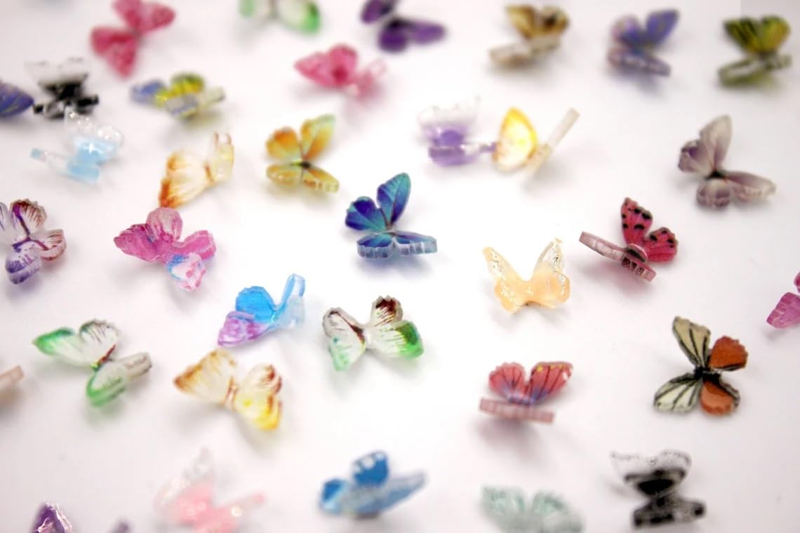 Micro Resin Butterflies, Dollhouse Miniature Tiny Butterflies, Terrarium Fairy Garden Dolls Toy, Mini Micro Landscaping Decorati
