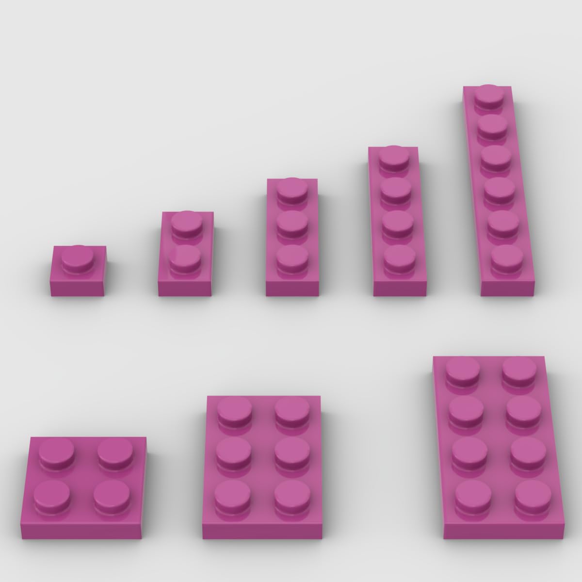 Classic Building Plate Assortment Pack, 100Pcs Pink Bulk Plates With 8 Size Base, Compatible With Lego Parts and Pieces, Buildin