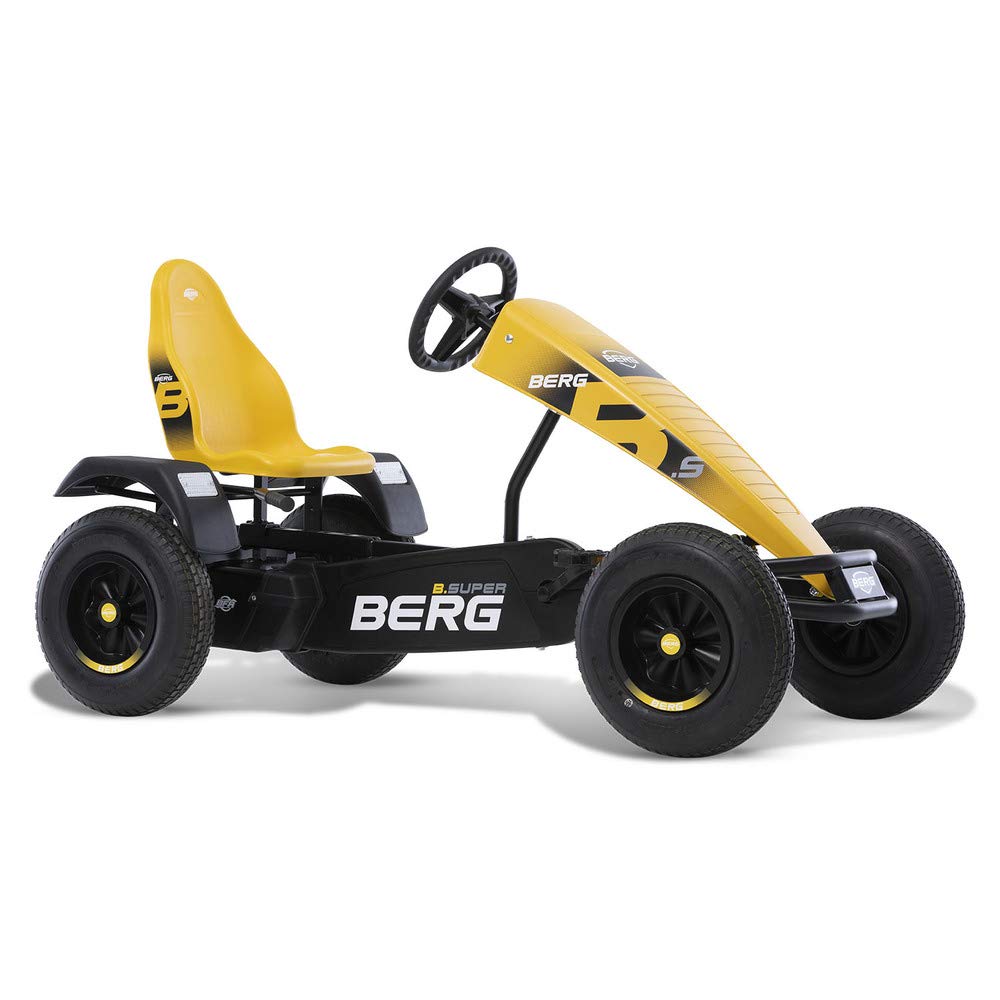 BERG Pedal Kart with XL Frame B.Super Yellow BFR-3 | Childrens Vehicle, Pedal car with Adjustable seat, with Freewheel, Childre