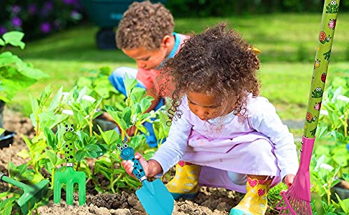 Kids Gardening Tool Sets Frog Handle, 6 Pieces (Blue+ Green), Mini And Small Garden Tool Kit, Beach Shovel Sand Play Toy, Sandbox Shovel And Garden Hand Tool Birthday Gifts Party Favors