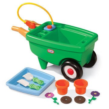 Little Tikes 2-in-1 Garden Cart & Wheelbarrow, Small, Plastic, Multicolor, Model 620102