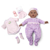 Madame Alexander 16'' Lavender Baby Doll, Essentials Set, Dark Skin