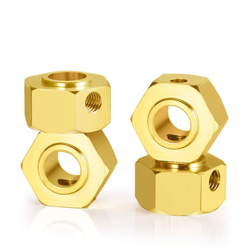 QUPA AM STORE 4PCS Brass Wheel Hub Hex Adapter 9.5mm(+2mm) for 1/6 Axial SCX6 AXI05000 RC Crawler Car