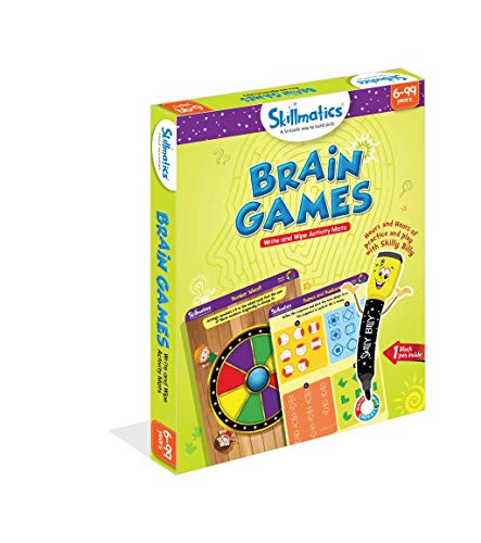 Skillmatics Educational Game - Brain Games, Reusable Activity Mats With Dry-Erase Marker, Gifts, Travel Toy For Kids Ages 6, 7, 8, 9 And Up