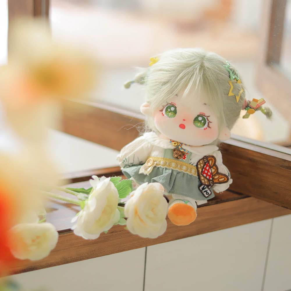 Niannyyhouse 20Cm Plush Doll Green Girl Humanoid Stuffed Body No Attribute 8' Normal Body Wearable Clothing Dress Up Gifts (A-11-With Skeleton)