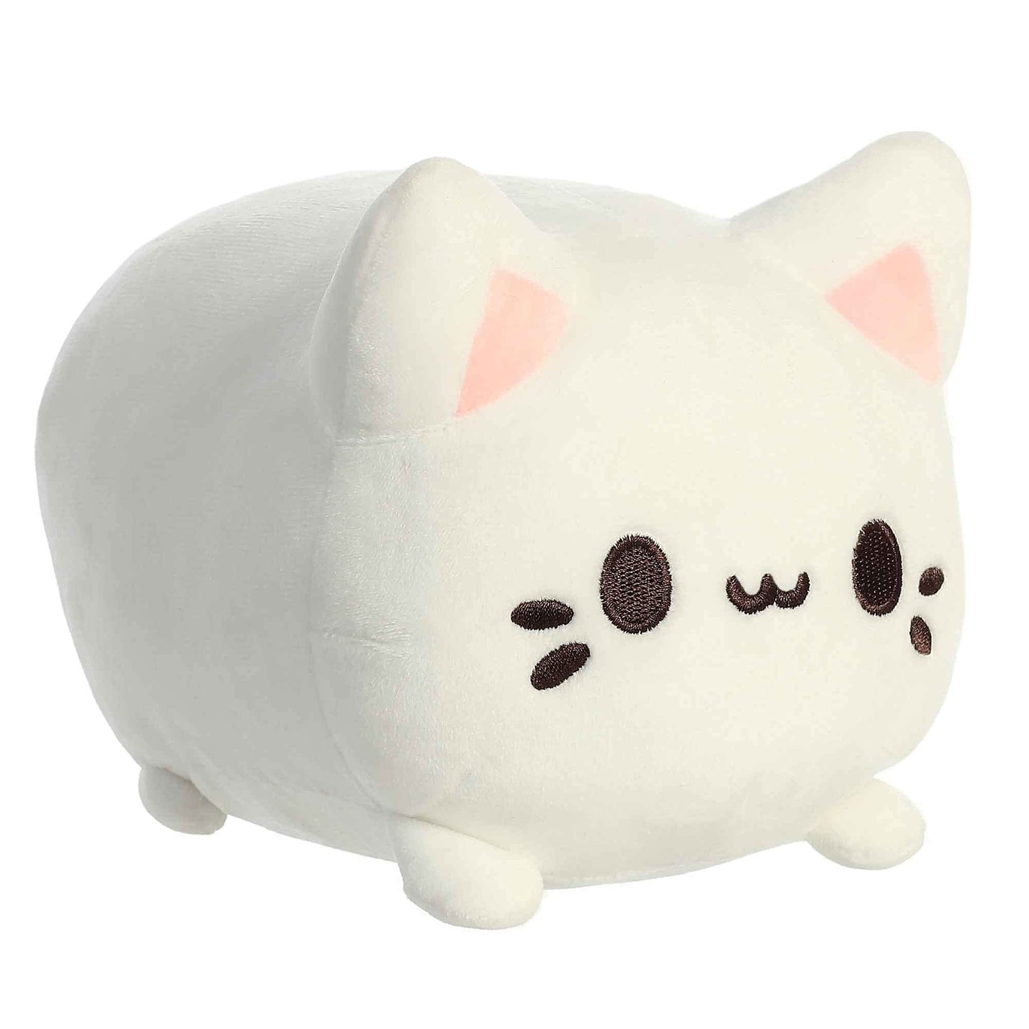 Aurora® Enchanting Tasty Peach® Custard Meowchi Stuffed Animal - Bright & Colorful Design - Showpiece Plush - White 7 Inches