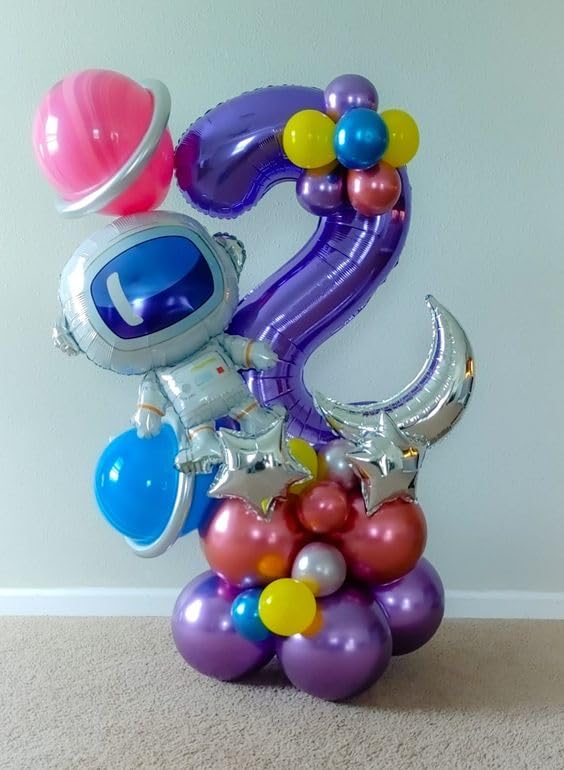 Purple 2 Balloon, Number Balloon 40 Inch, Two Balloon Number Birthday Decorations, Second 2Nd Birthday Party Supplies, Number 2