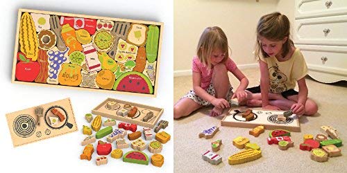 BeginAgain Alphabites A to Z Puzzle and Playset - Educational Wooden Alphabet Puzzle - 3 and Up