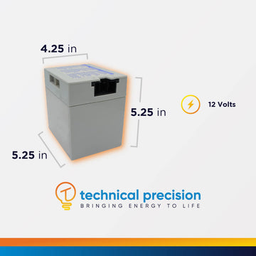 12V Battery For Dune Racer Bcv59 Power Wheels Fisher Price By Technical Precision - Rechargeable Gray Battery - 1 Unit