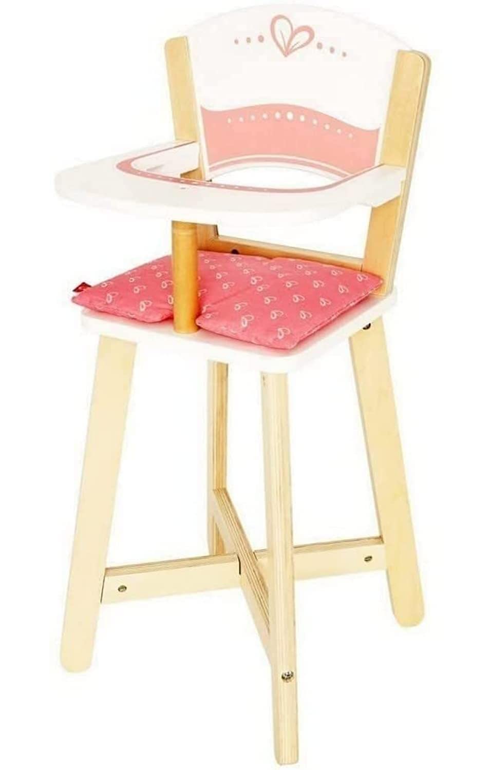 Hape Wooden Highchair For Babydoll| Fits Dolls Up To 20 Inch| Wooden Doll Play Furniture For Kids