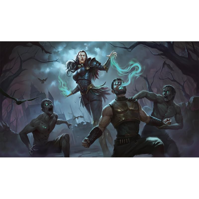 Fantasy North - Drain Life - TCG Trading Card Game Playmat and Mouse Pad - 24 x 14 inches - Perfect for Magic MTG Commander Poke
