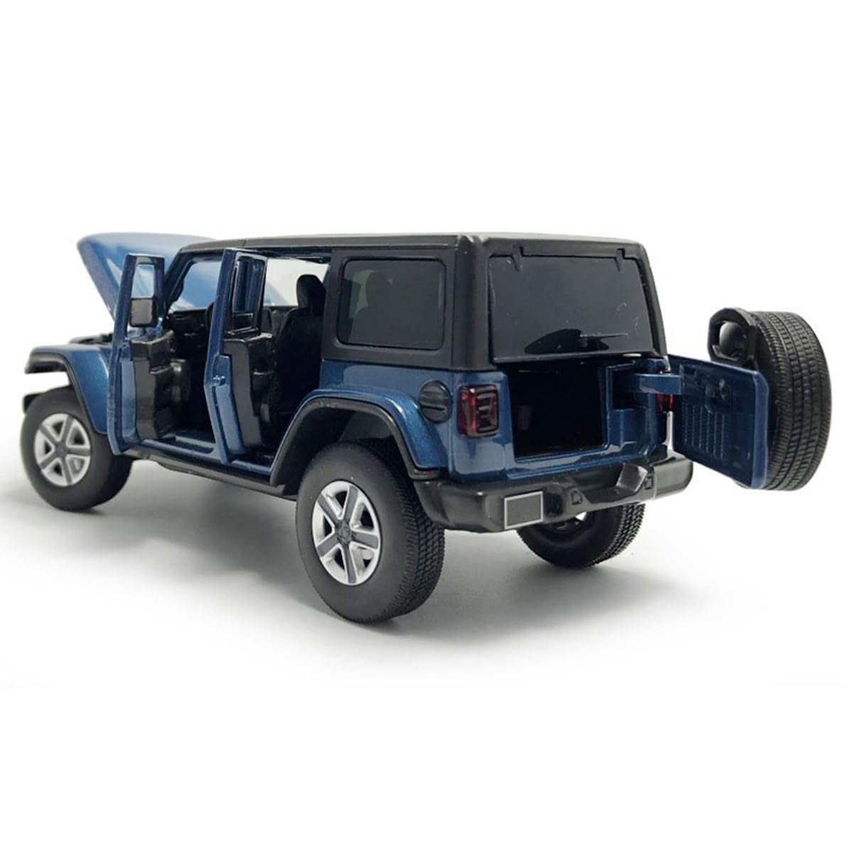 4 Door Wrangler Sahara Hard Top SUV Model Car Diecast Toy Cars 1/32 Scale Metal Vehicle Children's Die-cast Vehicles, Doors Open