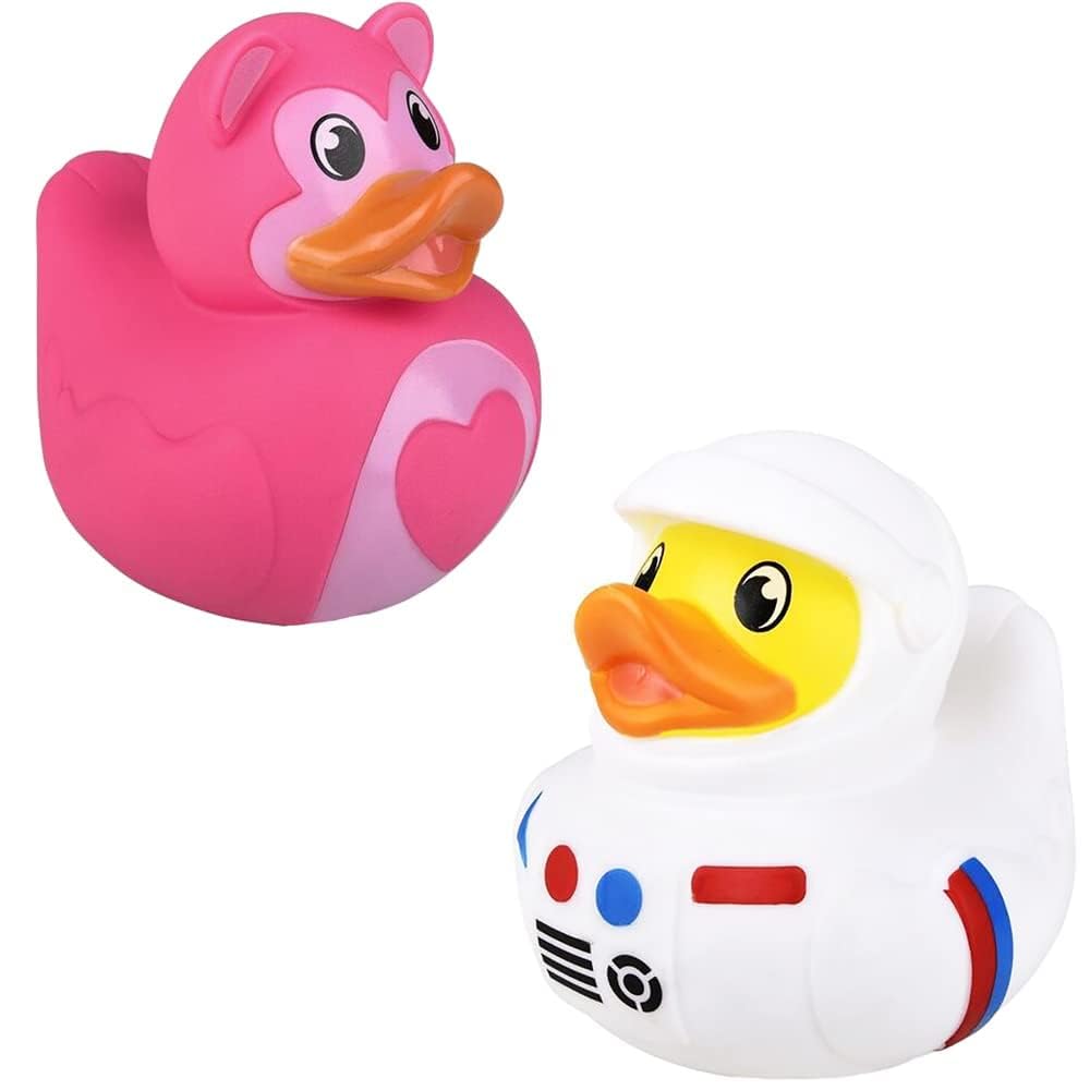 Big Rubber Duck Squeaking Toy with Sound Assortment Duckies for Kids, Bath Birthday Gifts Baby Showers Summer Beach and Pool Act