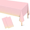 Mulbozy 2 Pcs Pink Tablecloth 54 108 Gold Dot Pink Table Cloth, Pink Disposable Plastic Tablecover for Birthday, Baby Shower,
