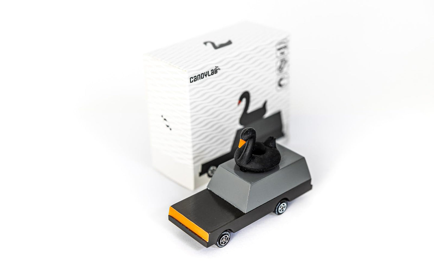 Candycar Wooden Diecast Collection - Black Swan Wagon, Premium Handcrafted Beech Wood Toy Car
