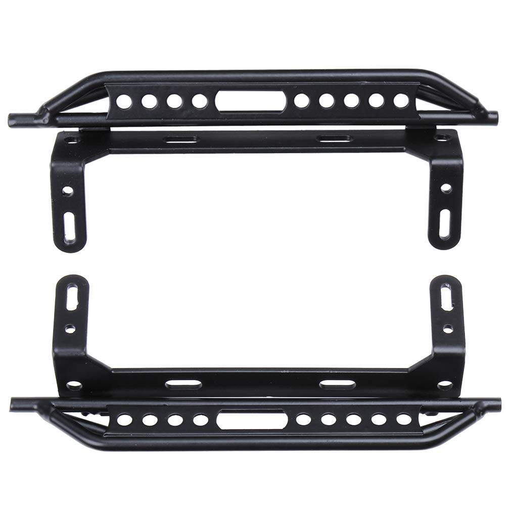 HobbyPark Metal Side Pedal Step Running Boards Foot-Plate for Traxxas TRX4 Trx-4 1/10 RC Crawler Body Shell Accessories (Black)