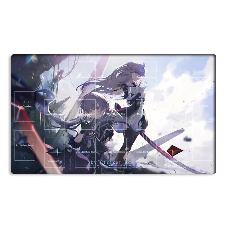 New Mlikemat Playmat Sky Striker Ace - Raye & Roze TCG CCG OCG Trading Card Game Mat with Zones + Free Bag (ZD014-366-A)