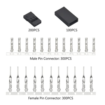Wmycongcong 900 Pcs Universal Servo Cable Wire Connector Male Female Crimping Pin Kit Compatible With Jr Hitec Servo Connector