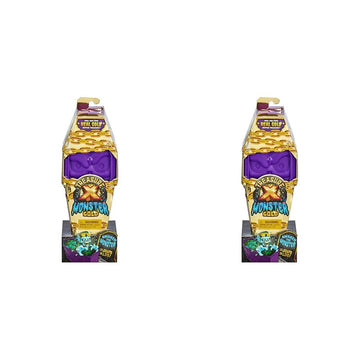 Treasure X Monster Gold- Monster Coffin - 13 Levels of Adventure - Will You find Real Gold Dipped Treasure? (Pack of 2)