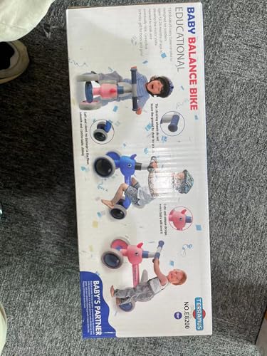 TERRAMUS Baby Balance Bike for 1 Year Old Gifts Boys Girls - Toys for 12-24 Month Toddler Balance Bike, No Pedal 4 Wheels Infant