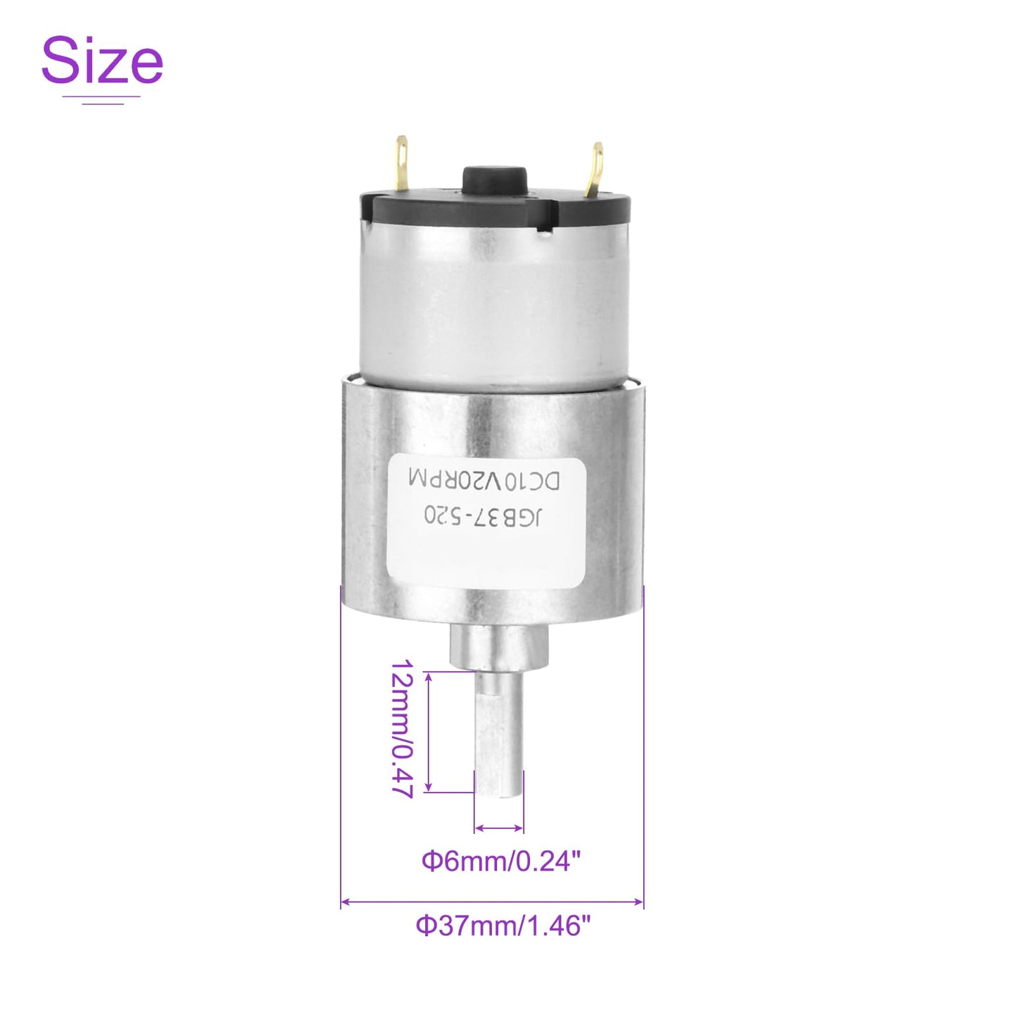 Dmiotech Micro Dc 12V 10Rpm Geared Motor With Bracket Gear Reduction Motors 37Mm Diameter Gearbox Micro Speed Reduction For Rc C