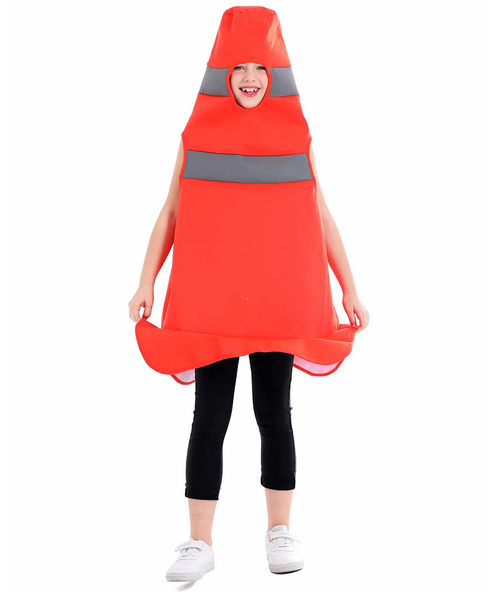 Seasons Child Construction Cone Costume Orange, Halloween Costume For 4-6 Years Kids
