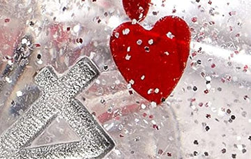 Sirius Dice Poly Set - Hearts w/Silver (7)