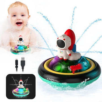 Nunube Toy Baby Bath Toys, Automatic Spray Water Toddler Bath Toys, Induction Sprinkler Bathtub Toys, Rechargeable Flashing Ligh