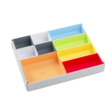 Gamegenic Token Silo Convertible - 9 Removable Trays, Stackable Token Box, Plastic, White/Multi-Color, Model GGS22005ML