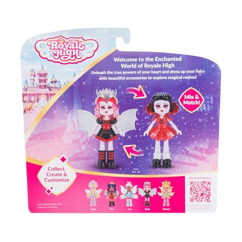 Royale High 3” Dark Fairy Fashion Doll - 1 Figure With 9 Fashion Accessories - Virtual Item Code Included - Series 1 - Ages 5+