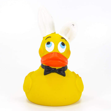 Bunny Easter Playboy Rubber Duck Bath Toy | All Natural, Organic, Eco Friendly, Squeaker | Lanco Brand | Imported From Barcelona, Spain