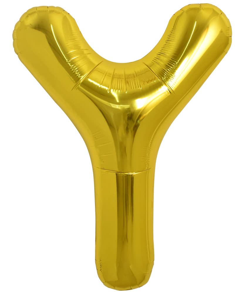 Toniful 40 Inch Large Gold Letter Y Balloons Helium Balloons,Foil Mylar Big Balloons For Birthday Party Anniversary Supplies Dec