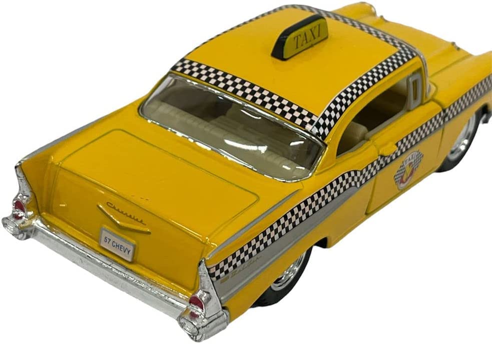 Kinsmart 1957 Chevy Bel Air Coupe Classic Taxi Cab 5' 1:40 Scale Die Cast Metal Model Toy Car