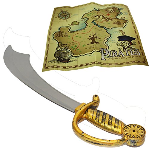 Funny Party Hats Pirate Costume for Kids - 9 Pc Set - Pirate Accessories Toys- Dress Up Clothes