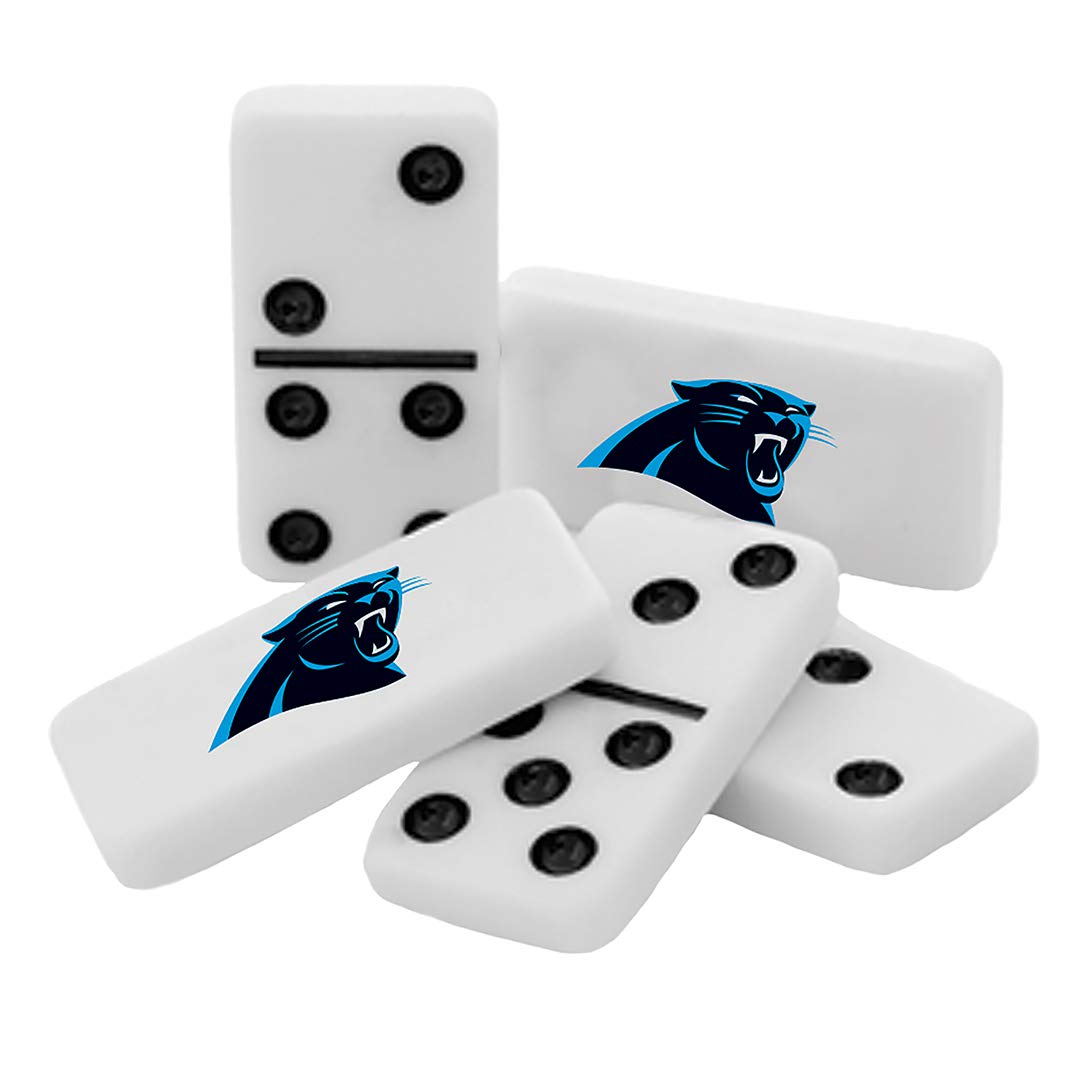 MasterPieces NFL Carolina Panthers, Double Six Collector Edition Dominoes Game, For Ages 3+