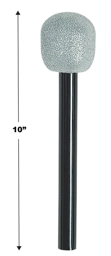 Beistle Silver and Black Glittered Microphone