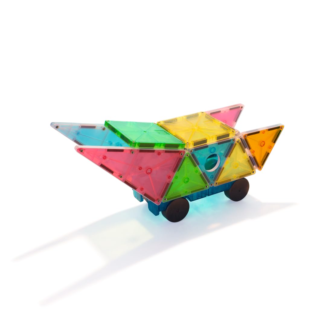 Magna-Tiles Grand Prix 50-Piece Magnetic Construction Set, The Original Magnetic Building Brand