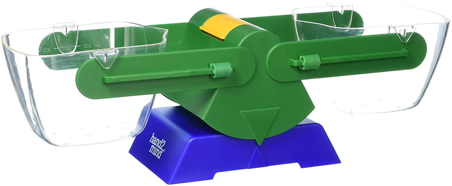 Hand2Mind Plastic Bucket Balance For Kids Ages 5-8, Hands-On Way To Learn About Weight And Measurement, 2 Clear 1/2 Liter Buckets With Spouts For Easy Pouring (Set Of 1)