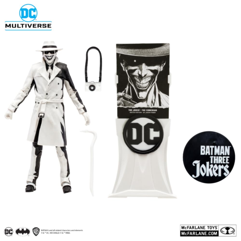Mcfarlane Toys Dc Multiverse The Joker Designed By Jason Fabok Sketch Edition Gold Label 7In Action Figure With Ultra Articulation, Exclusive Designer Box, Collectible Art Card
