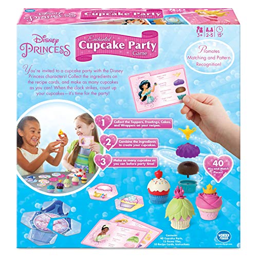 Wonder Forge Disney Princess Enchanted Cupcake Party Game - Exciting Matching Game | Fun For Kids & Adults | Ideal For Disney Princesses Enthusiasts | Two Game Modes | Gaming Experience