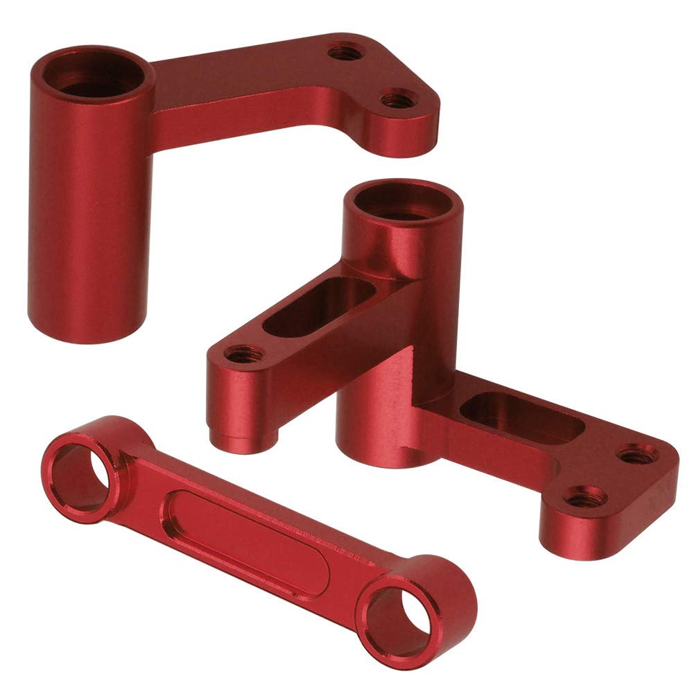 Hobbypark Aluminum Steering Bellcranks, Drag Link For 1/10 Traxxas Slash 2Wd / Rustler Vxl/Bandit, Replaces Part 3743 (Red)