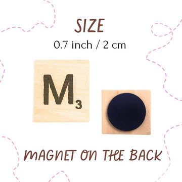 Yj Premiums 52 Pc Wood Magnetic Letter Tiles Magnets | Big Large Square Wooden Alphabet Letters Tile Magnet Pieces For Fridge Re
